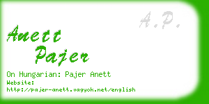 anett pajer business card